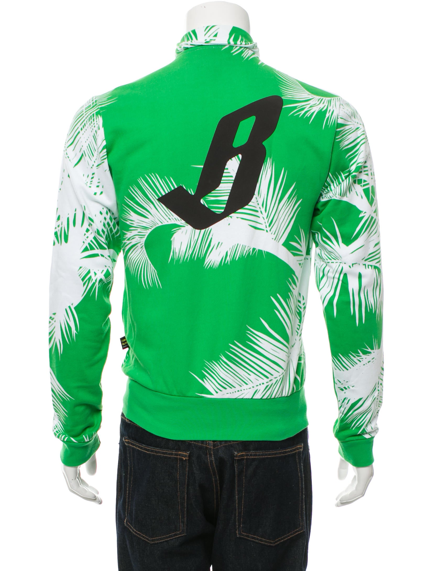 adidas leaf print zip front sweater clothing w2ads20372 the realreal adidas leaf print zip front sweater clothing w2ads20372 the realreal