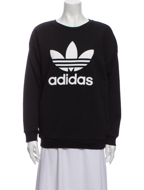 Adidas Graphic Print Crew Neck Sweatshirt Black