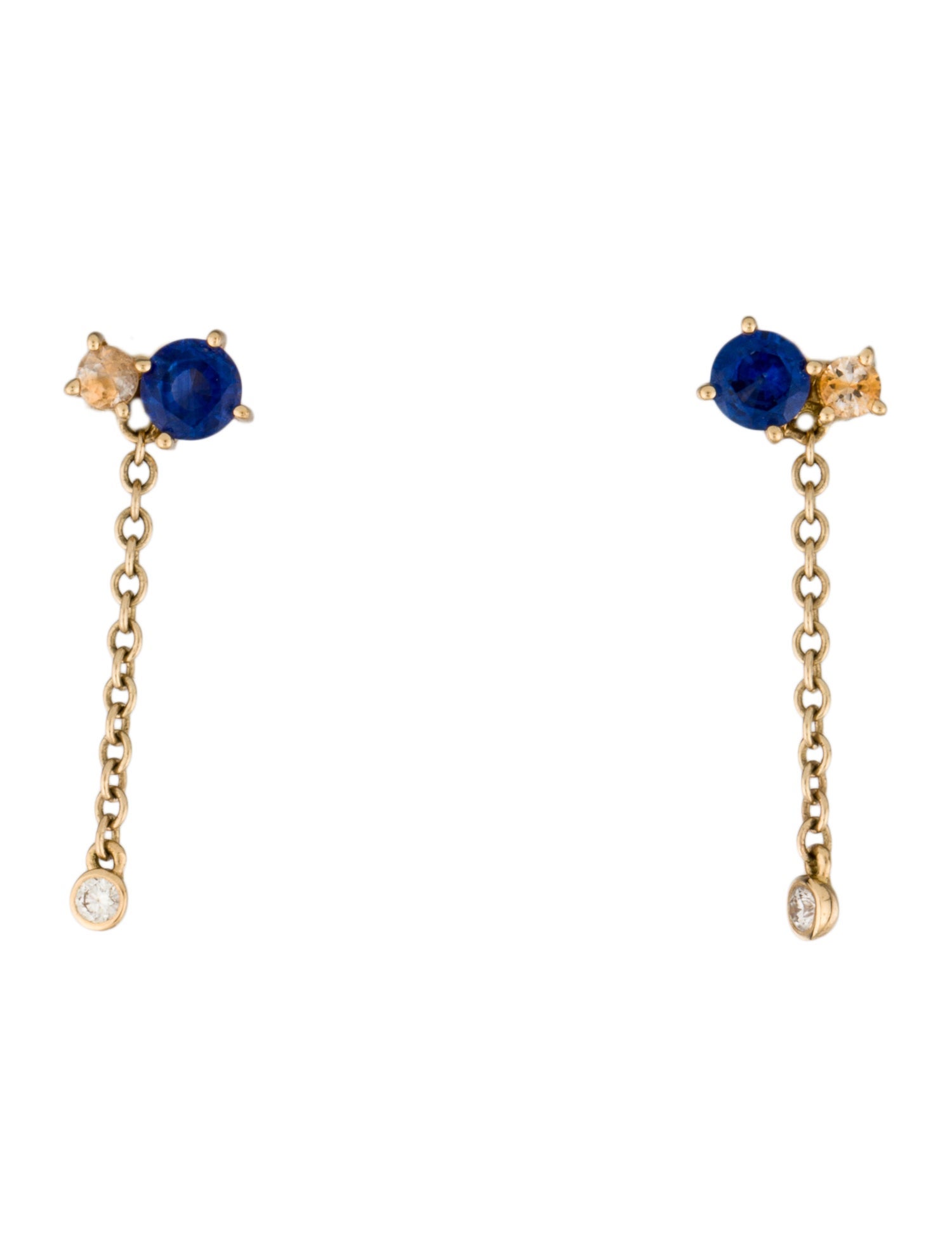 Mociun Sapphire & Diamond Aster Cosmos Earrings