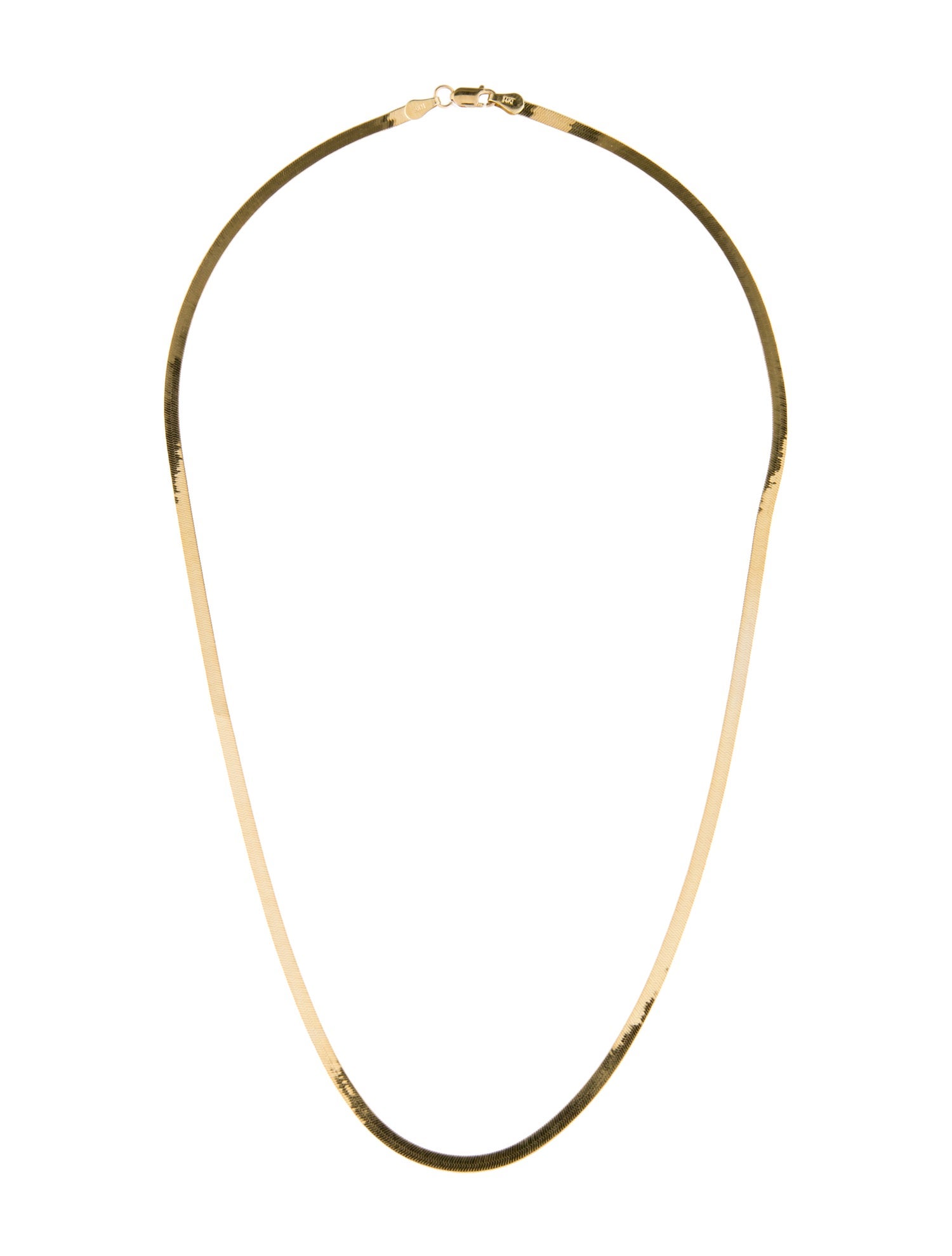 Mociun 14K Liquid Chain Herringbone Necklace