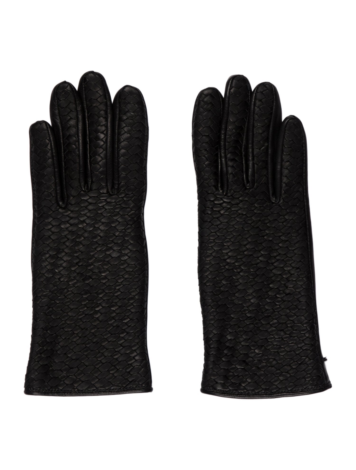 Agnelle Woven Leather Gloves w/Tags