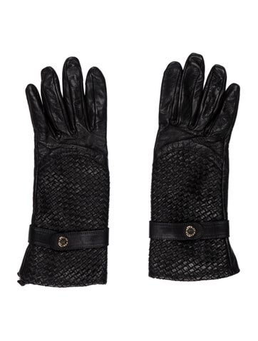 Agnelle Winter Accessories Black Leather Glovers