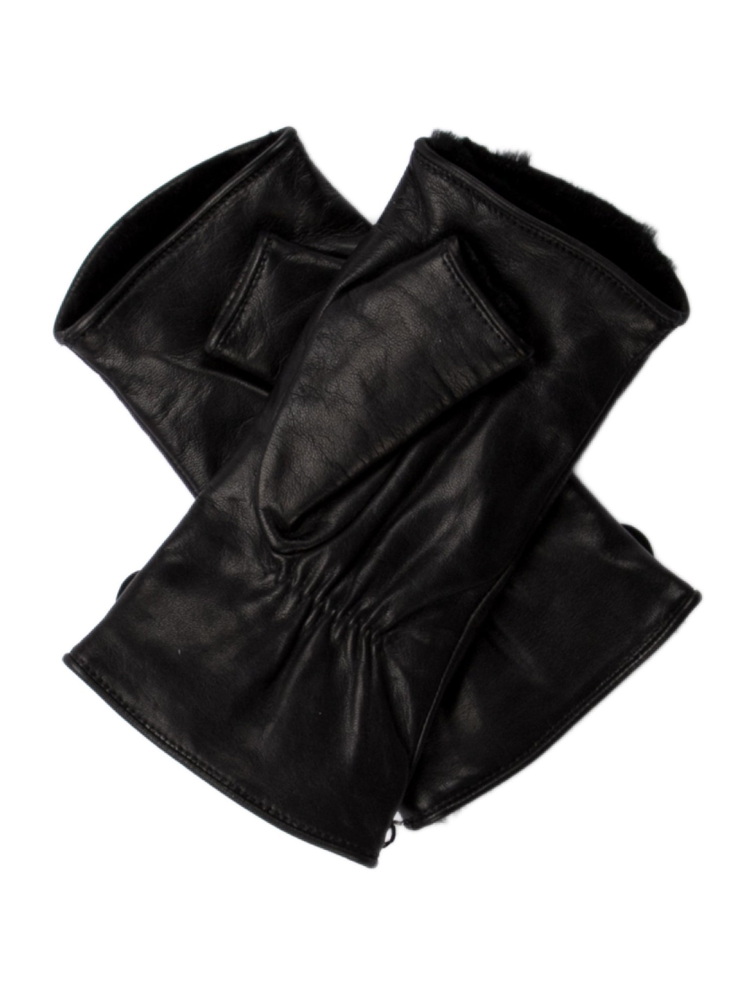 Agnelle Leather Fingerless Gloves