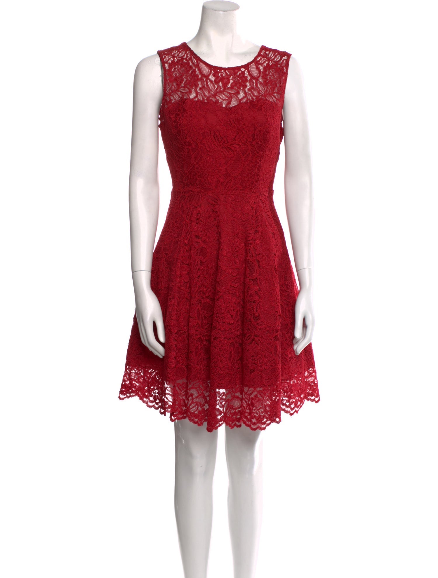 Flavio Castellani Lace Pattern Mini Dress