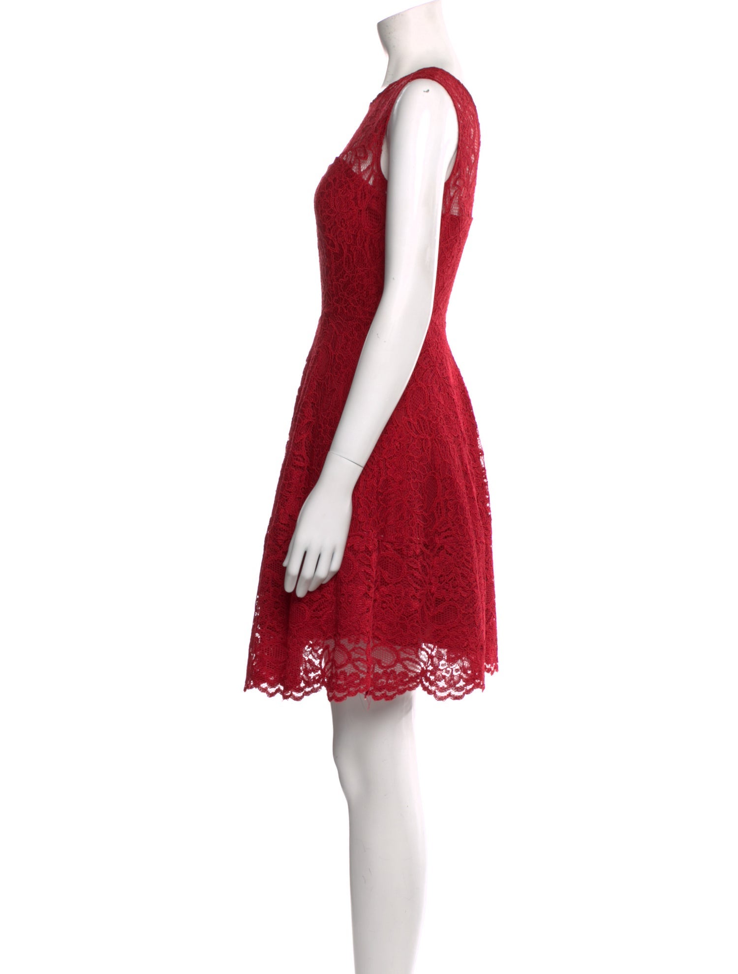 Flavio Castellani Lace Pattern Mini Dress