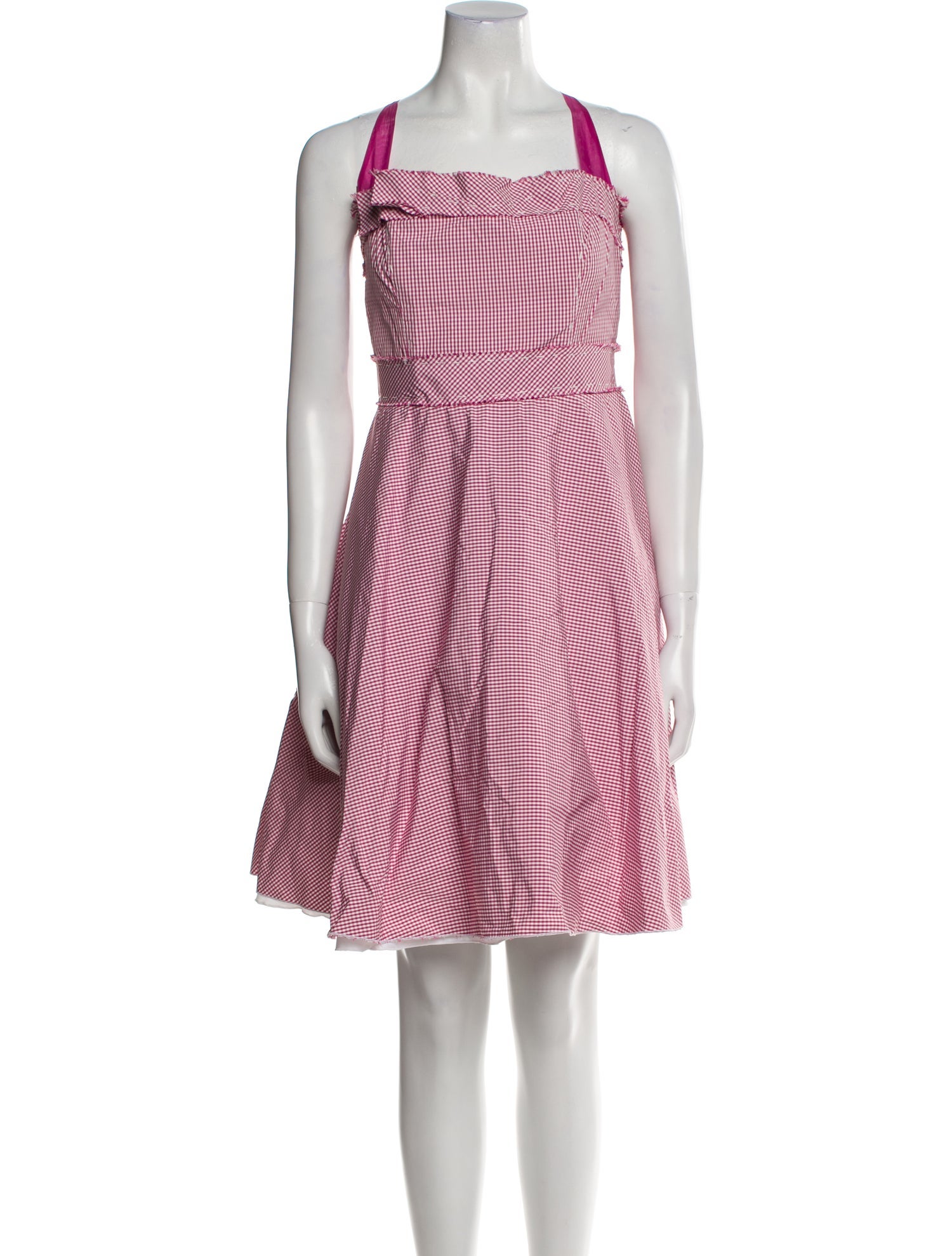 Flavio Castellani Plaid Print Knee-Length Dress w/ Tags