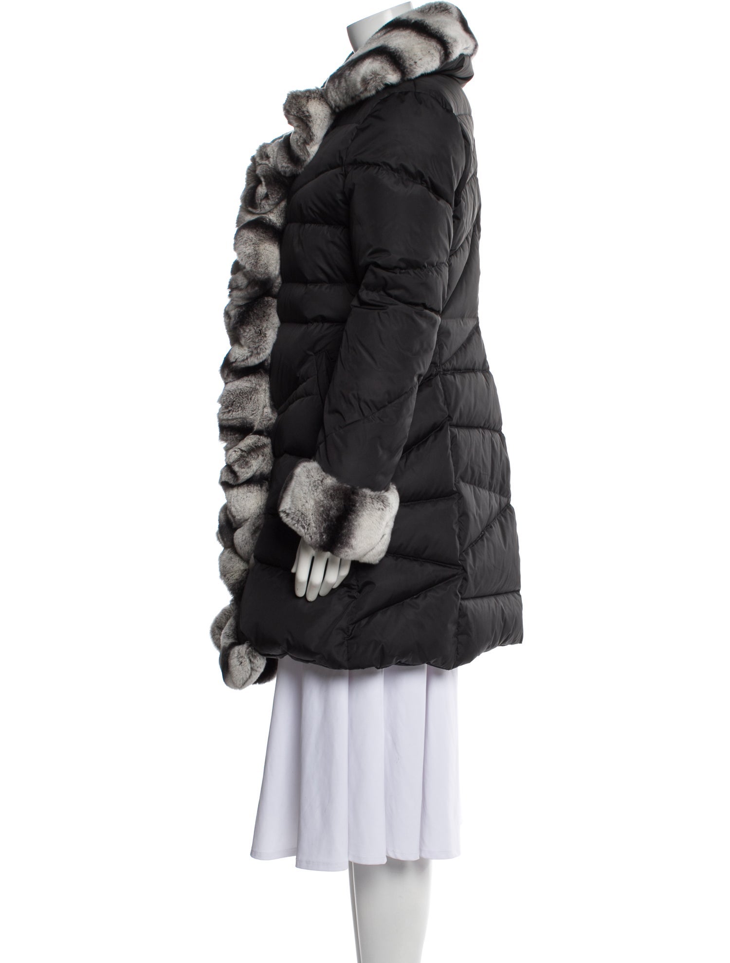 Flavio Castellani Colorblock Pattern Faux Fur Coat
