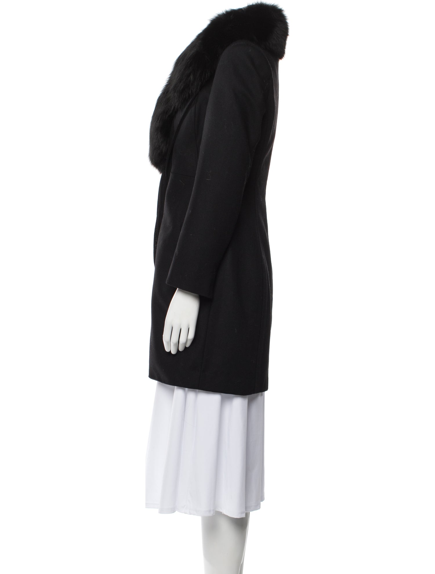 Flavio Castellani Virgin Wool Faux Fur Coat