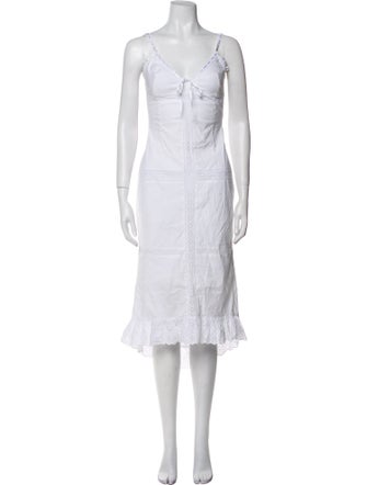 Flavio Castellani V-Neck Midi Length Dress