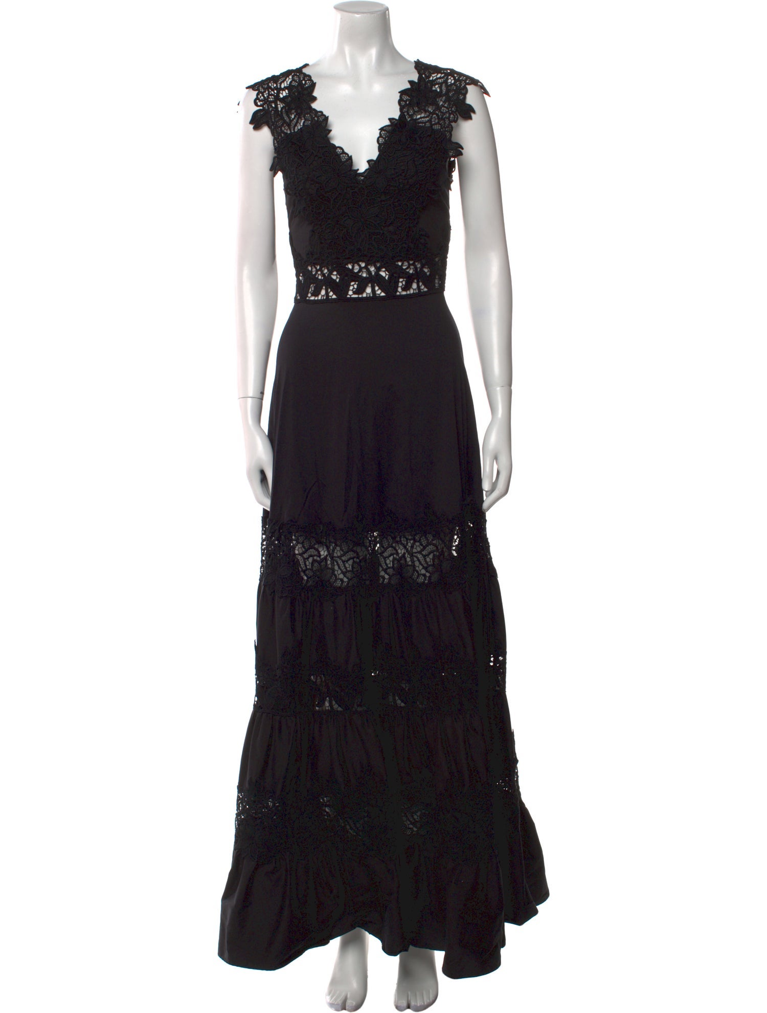 Flavio Castellani Lace Pattern Long Dress