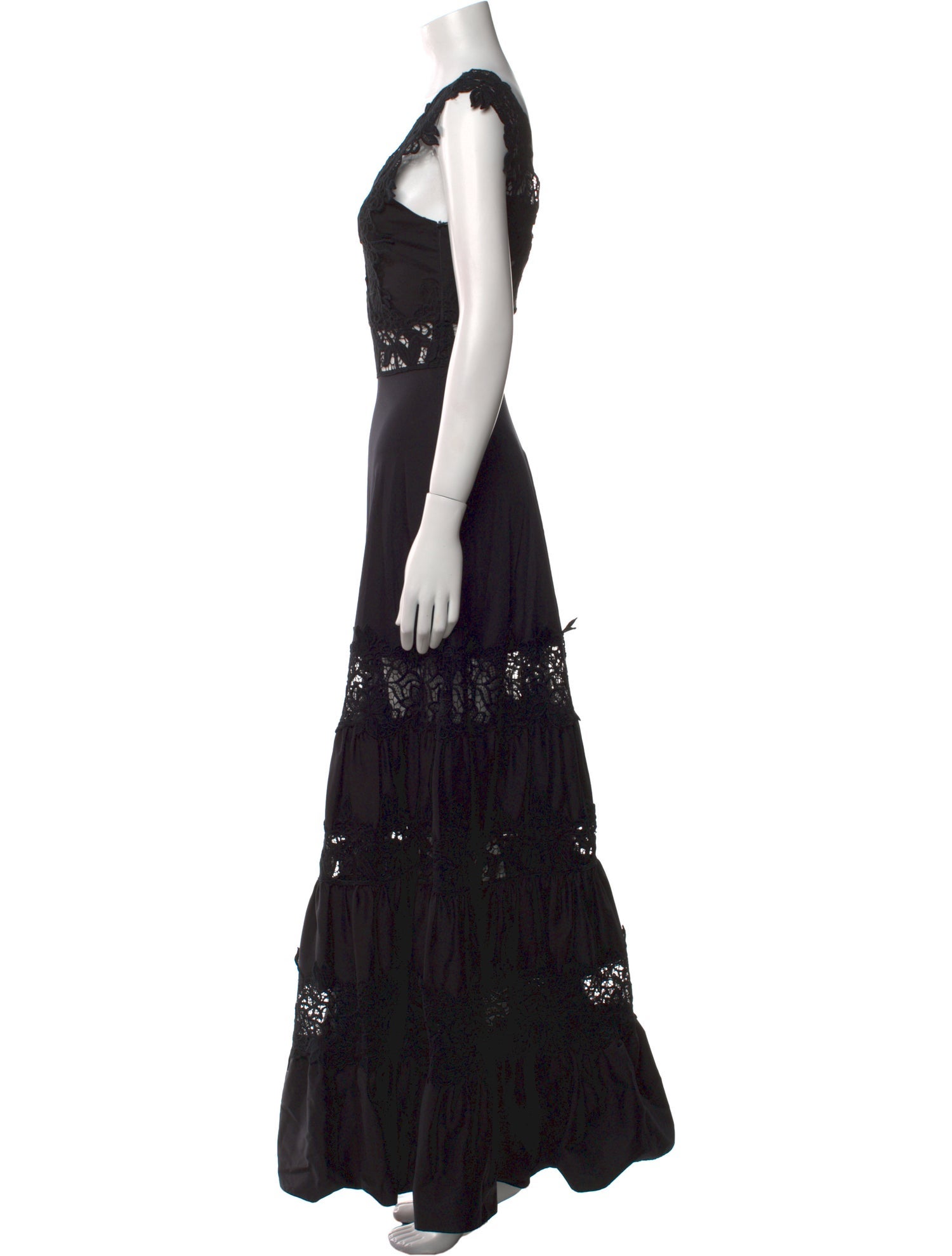 Flavio Castellani Lace Pattern Long Dress