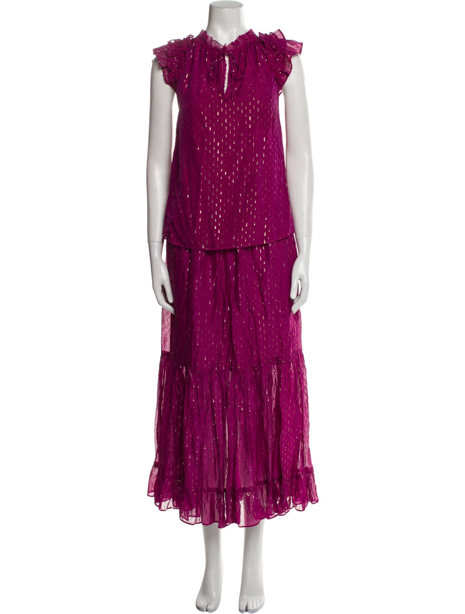 Generation Love Striped Ruffle Embellishment Skirt Set