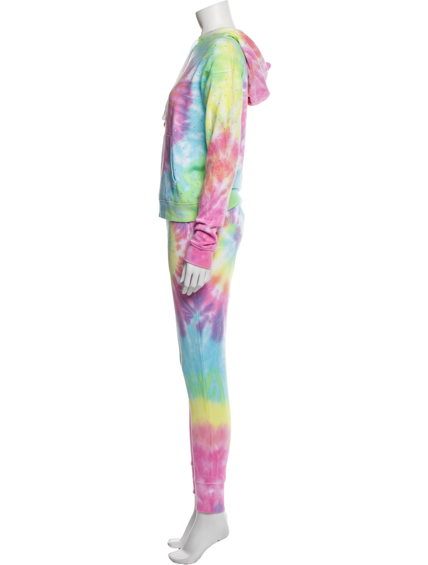 Generation Love Tie-Dye Print Crystal Embellishments Pant Set