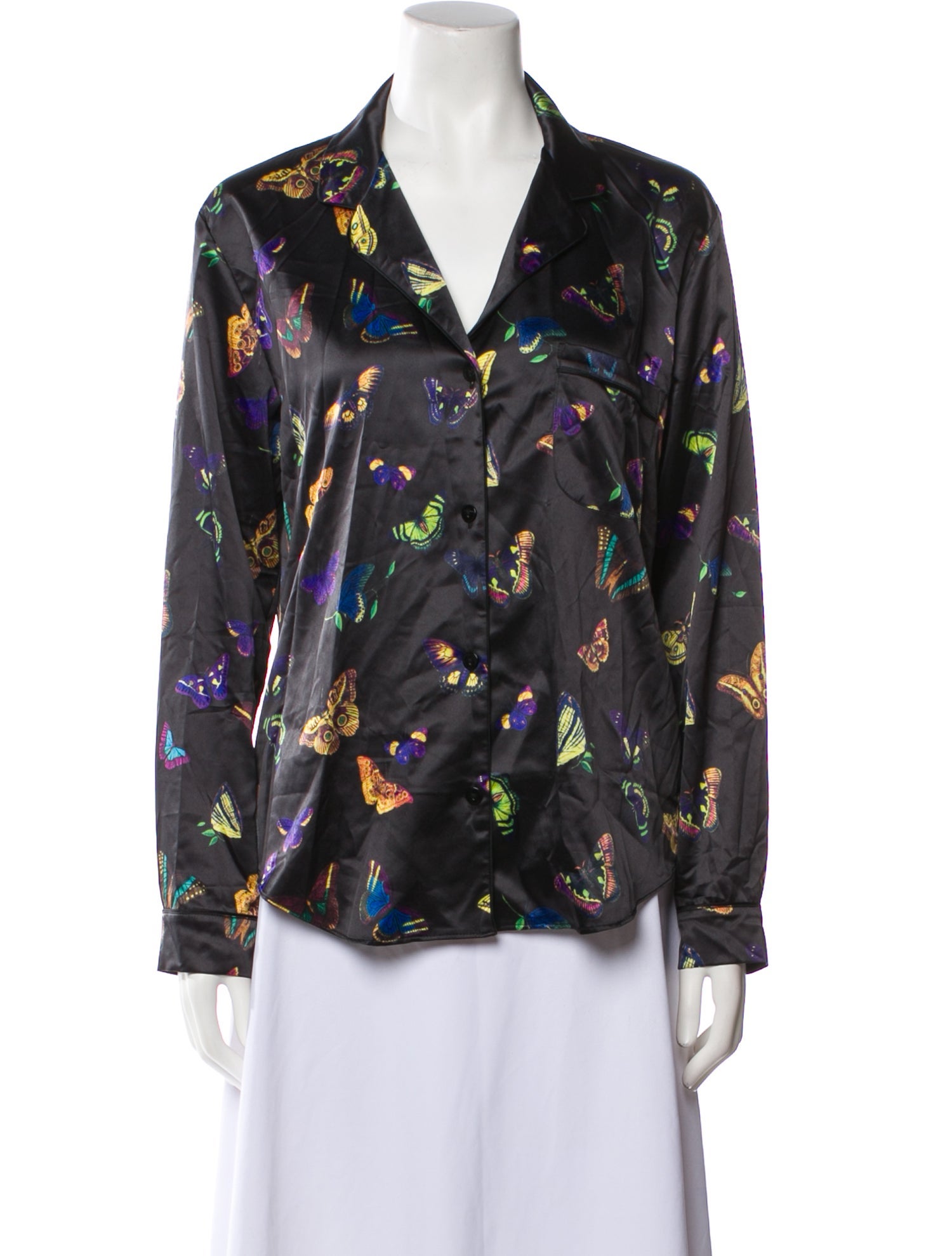 Generation Love Printed V-Neck Button-Up Top