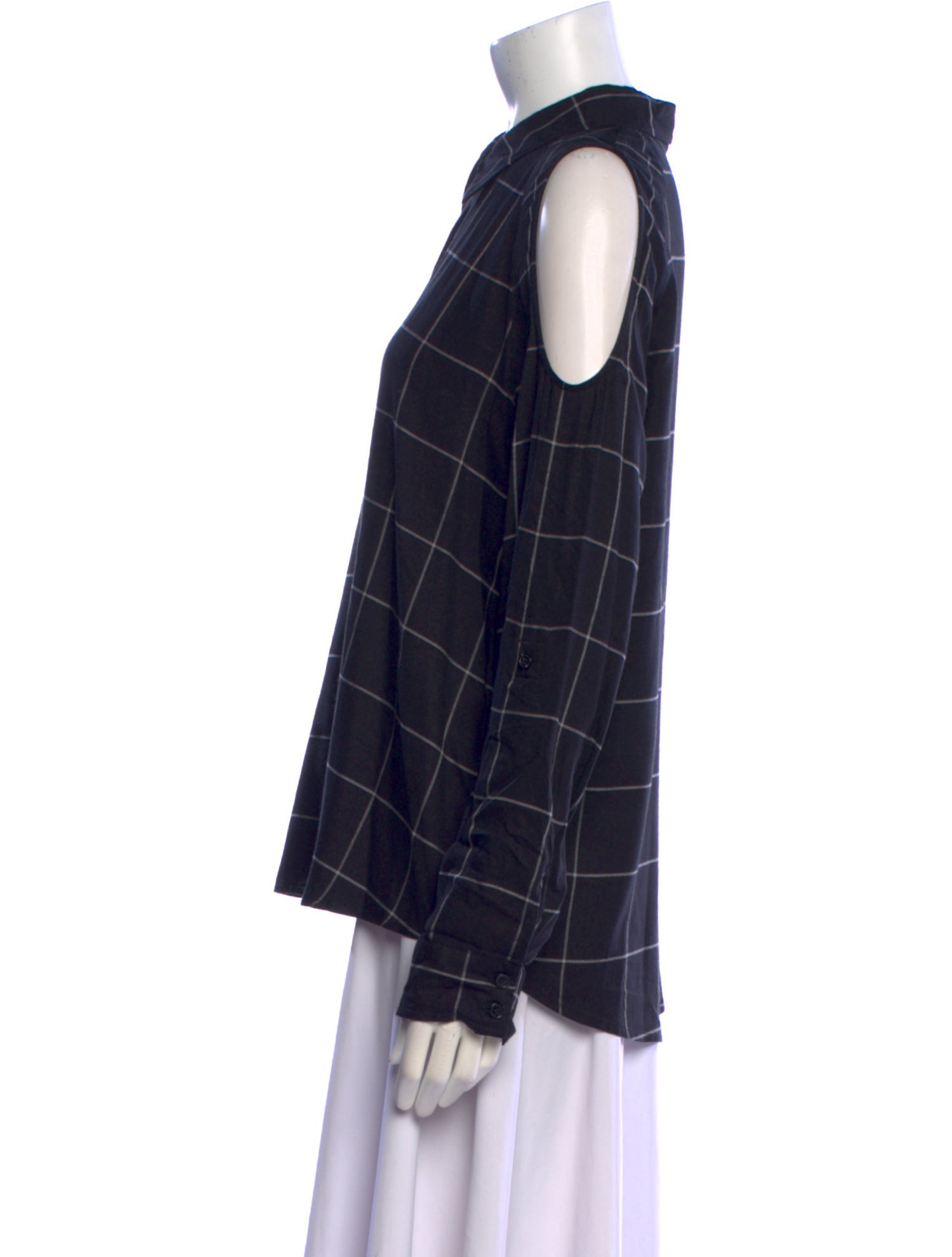 Generation Love Plaid Print Long Sleeve Button-Up Top