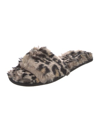 Generation Love Faux Fur Animal Print Slides