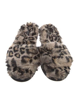 Generation Love Faux Fur Animal Print Slides