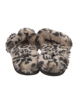 Generation Love Faux Fur Animal Print Slides