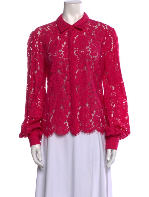 Generation Love Lace Pattern Long Sleeve Button-Up Top
