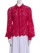 Generation Love Lace Pattern Long Sleeve Button-Up Top