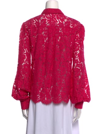 Generation Love Lace Pattern Long Sleeve Button-Up Top