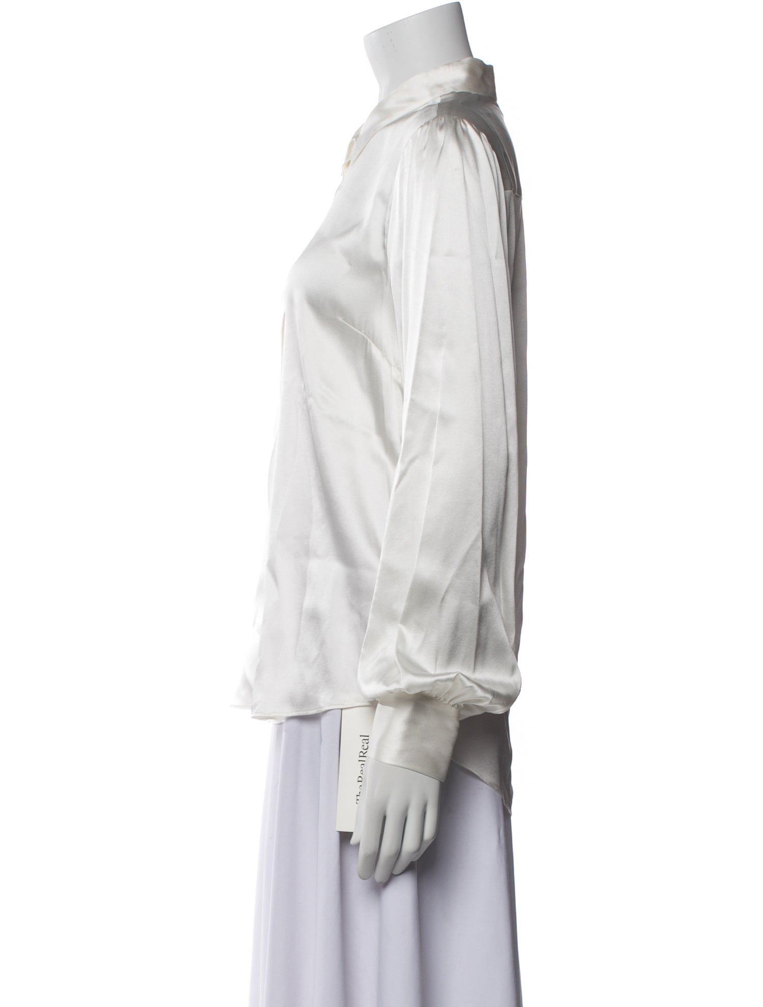 Generation Love Silk Three-Quarter Sleeve Button-Up Top