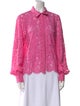 Generation Love Lace Pattern Long Sleeve Button-Up Top