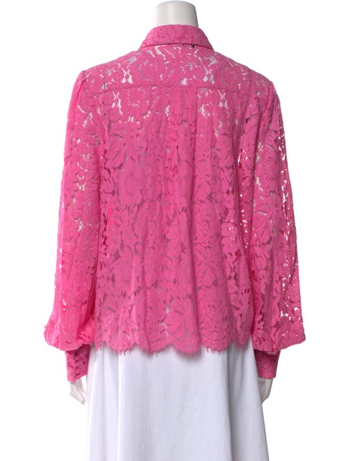 Generation Love Lace Pattern Long Sleeve Button-Up Top