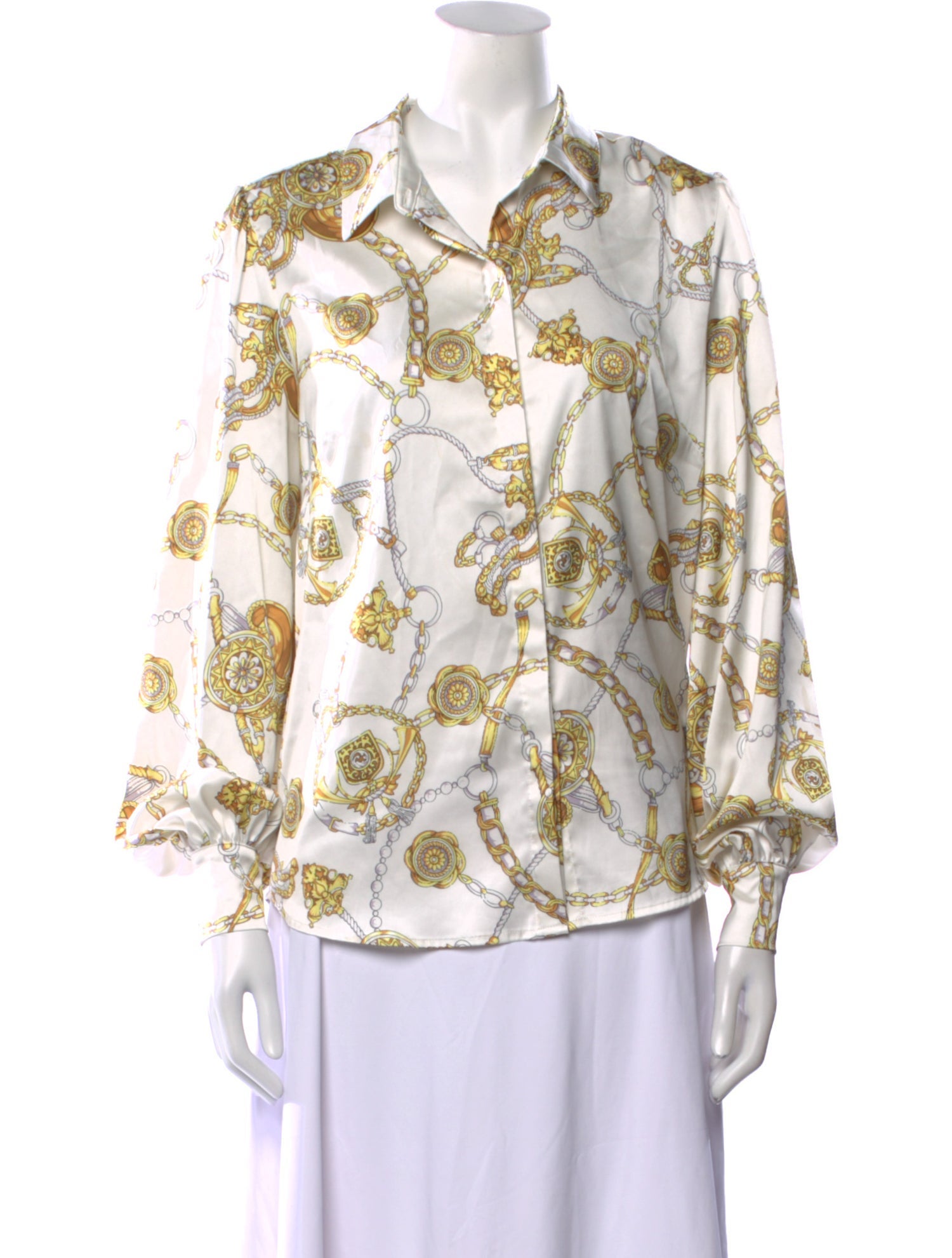 Generation Love Printed Long Sleeve Button-Up Top