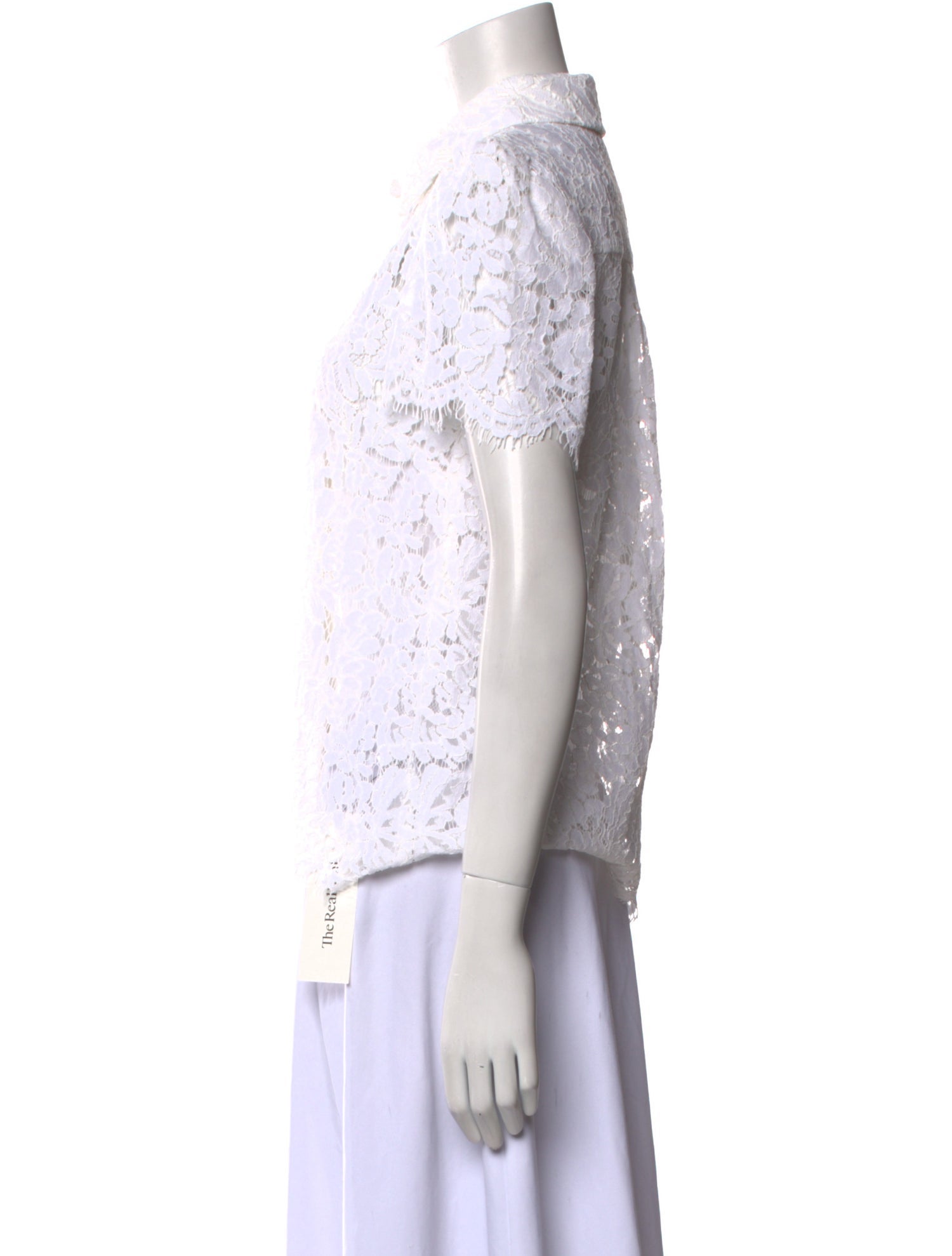 Generation Love Lace Pattern Short Sleeve Button-Up Top w/ Tags