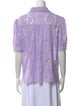 Generation Love Lace Pattern Short Sleeve Button-Up Top