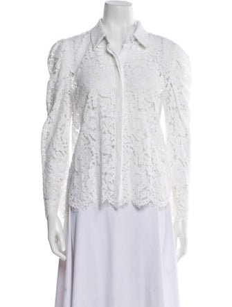 Generation Love Lace Pattern Long Sleeve Button-Up Top