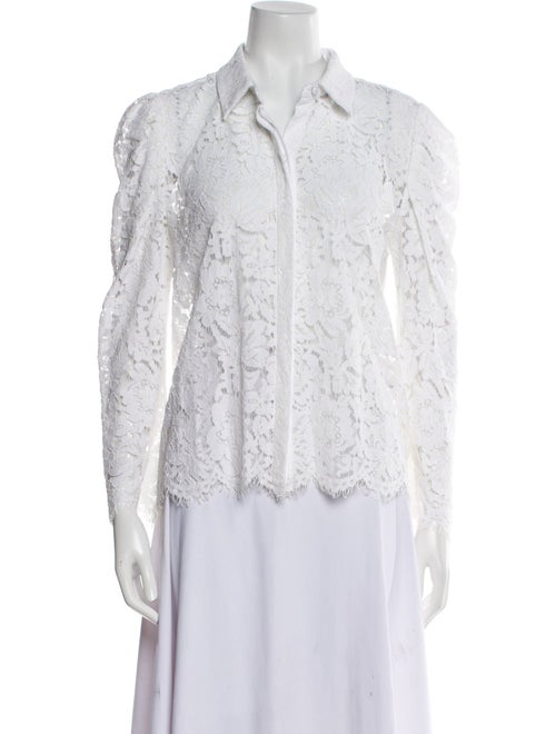 Generation Love Lace Pattern Long Sleeve Button-Up Top