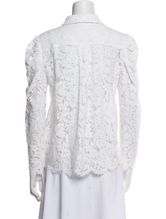 Generation Love Lace Pattern Long Sleeve Button-Up Top