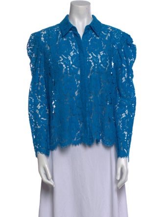 Generation Love Lace Pattern Long Sleeve Button-Up Top