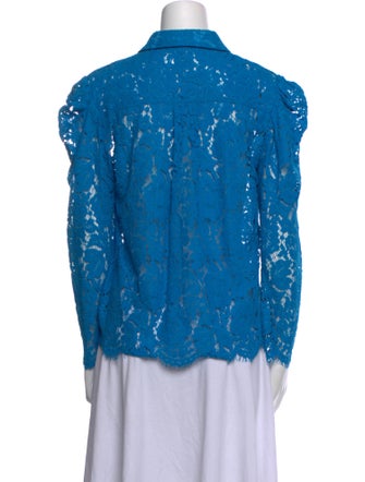 Generation Love Lace Pattern Long Sleeve Button-Up Top