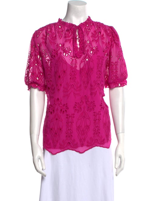 Generation Love Lace Pattern Crew Neck Blouse