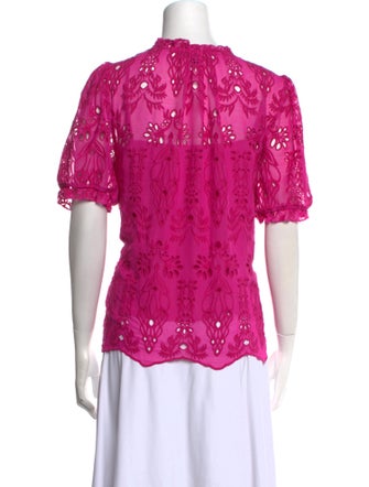 Generation Love Lace Pattern Crew Neck Blouse