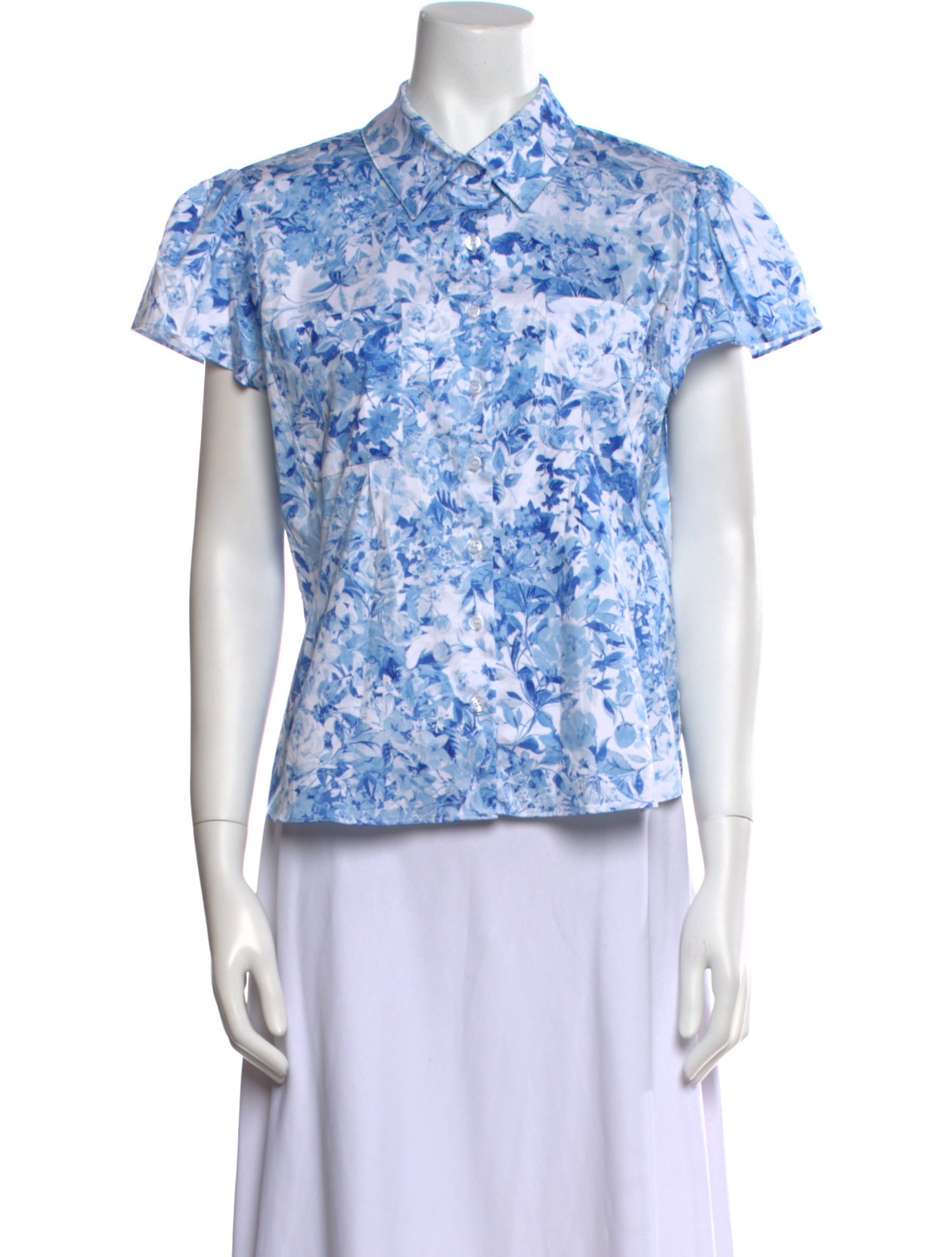 Generation Love Floral Print Short Sleeve Button-Up Top w/ Tags