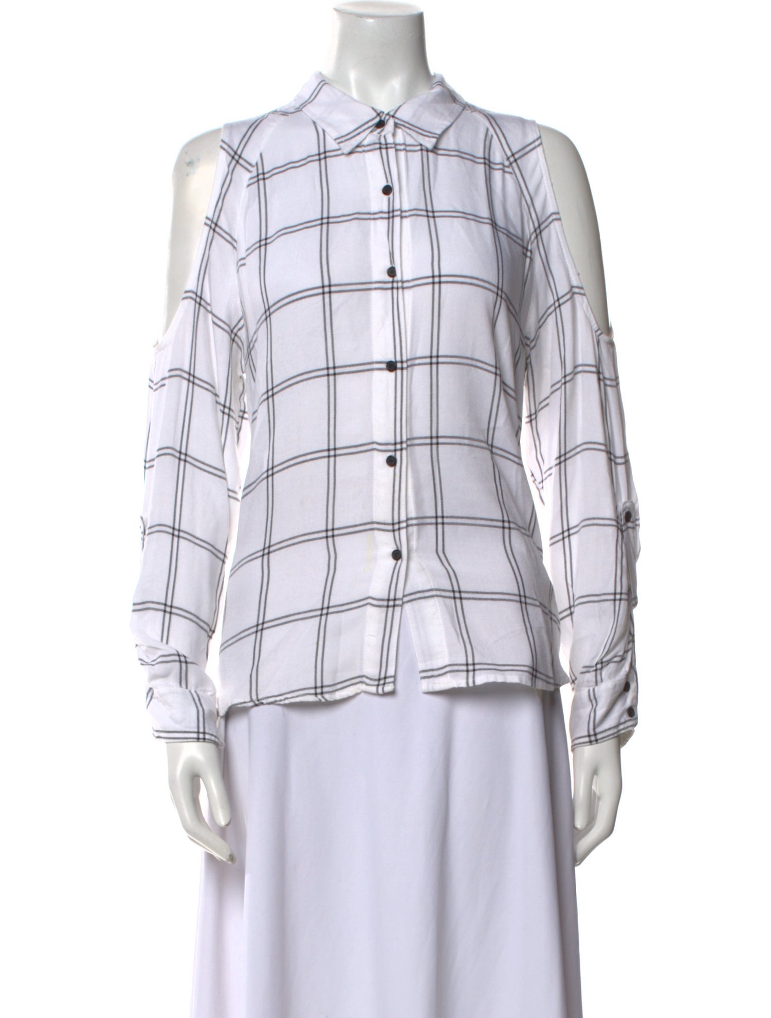 Generation Love Plaid Print Long Sleeve Button-Up Top