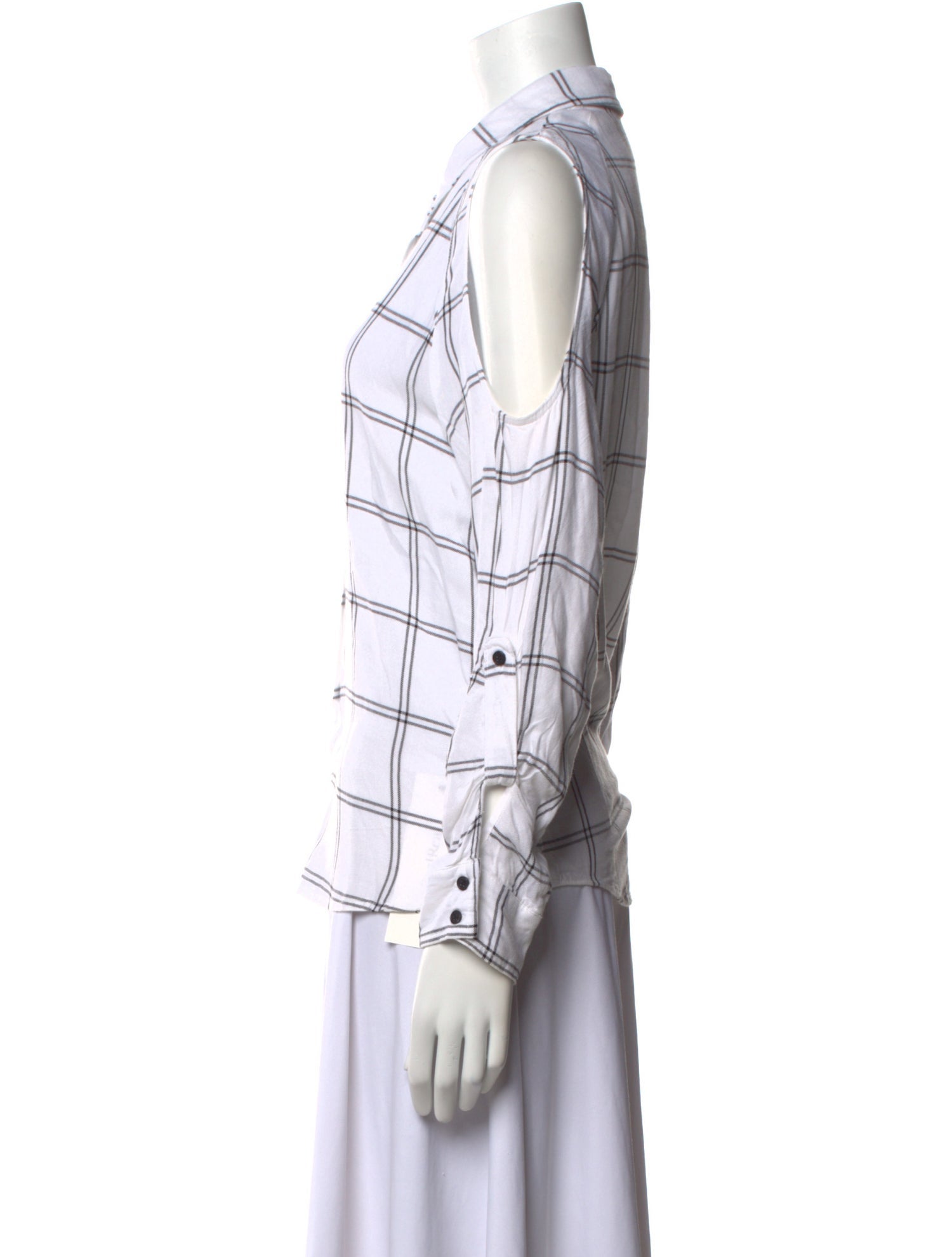 Generation Love Plaid Print Long Sleeve Button-Up Top