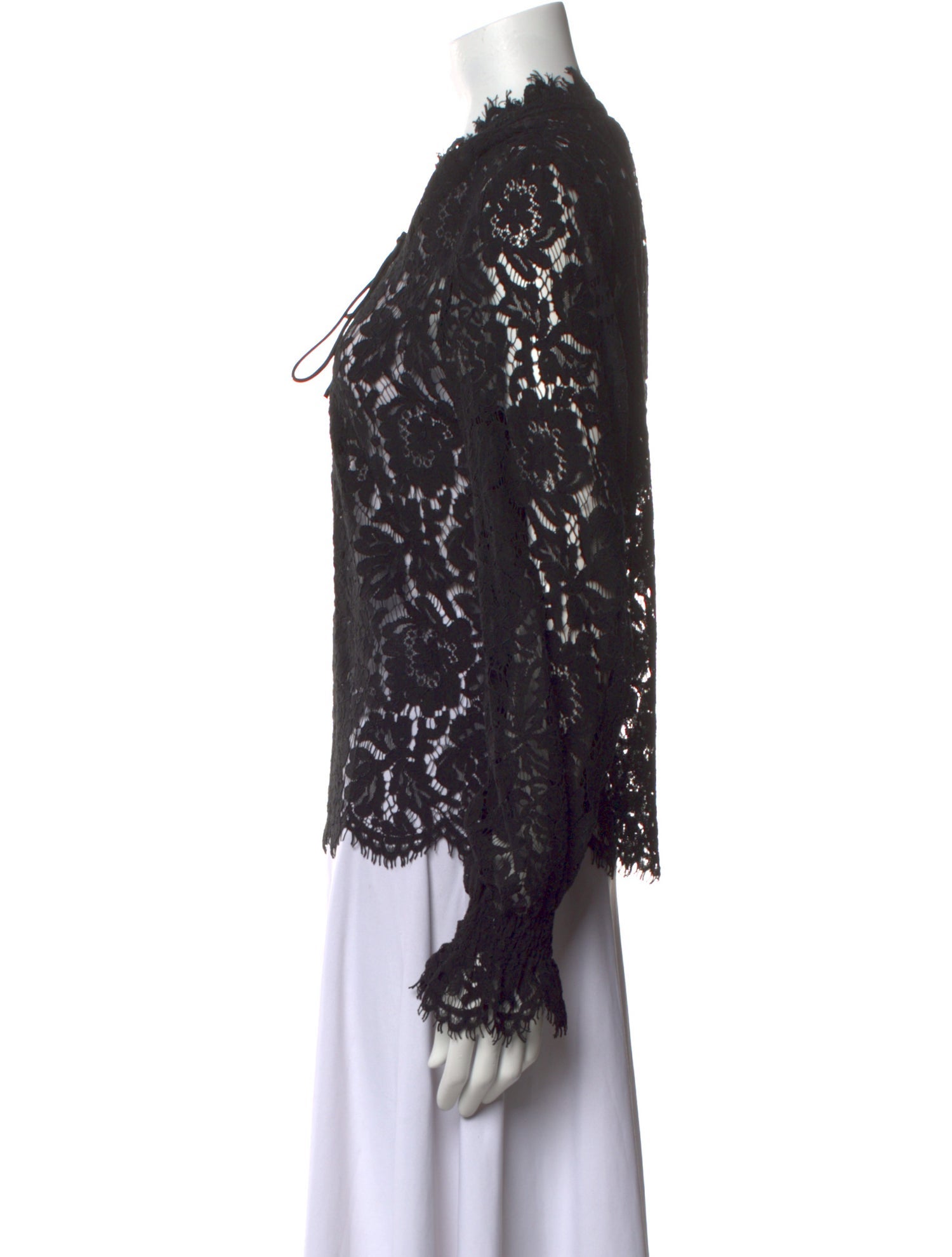 Generation Love Lace Pattern Mock Neck Blouse