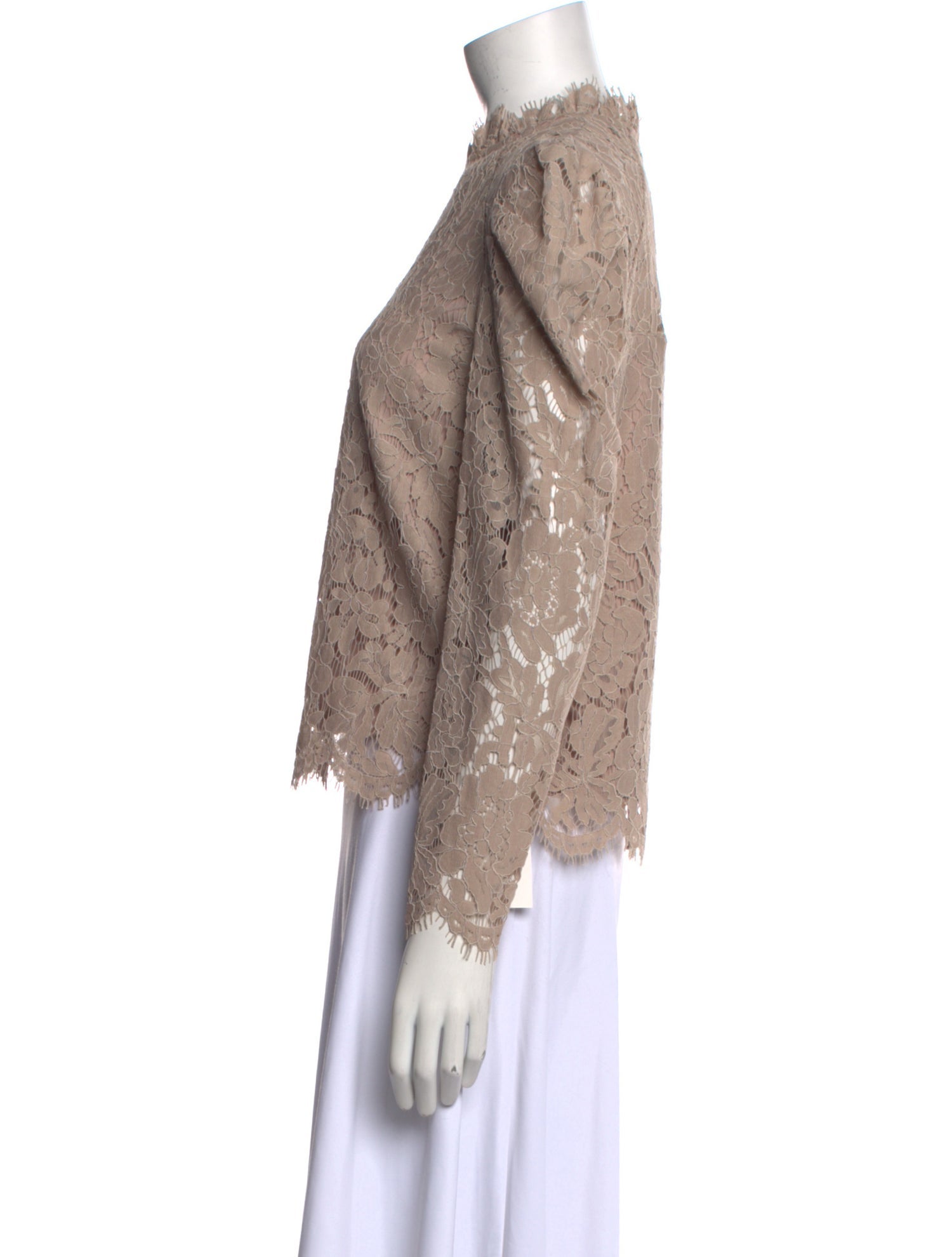 Generation Love Lace Pattern Mock Neck Blouse