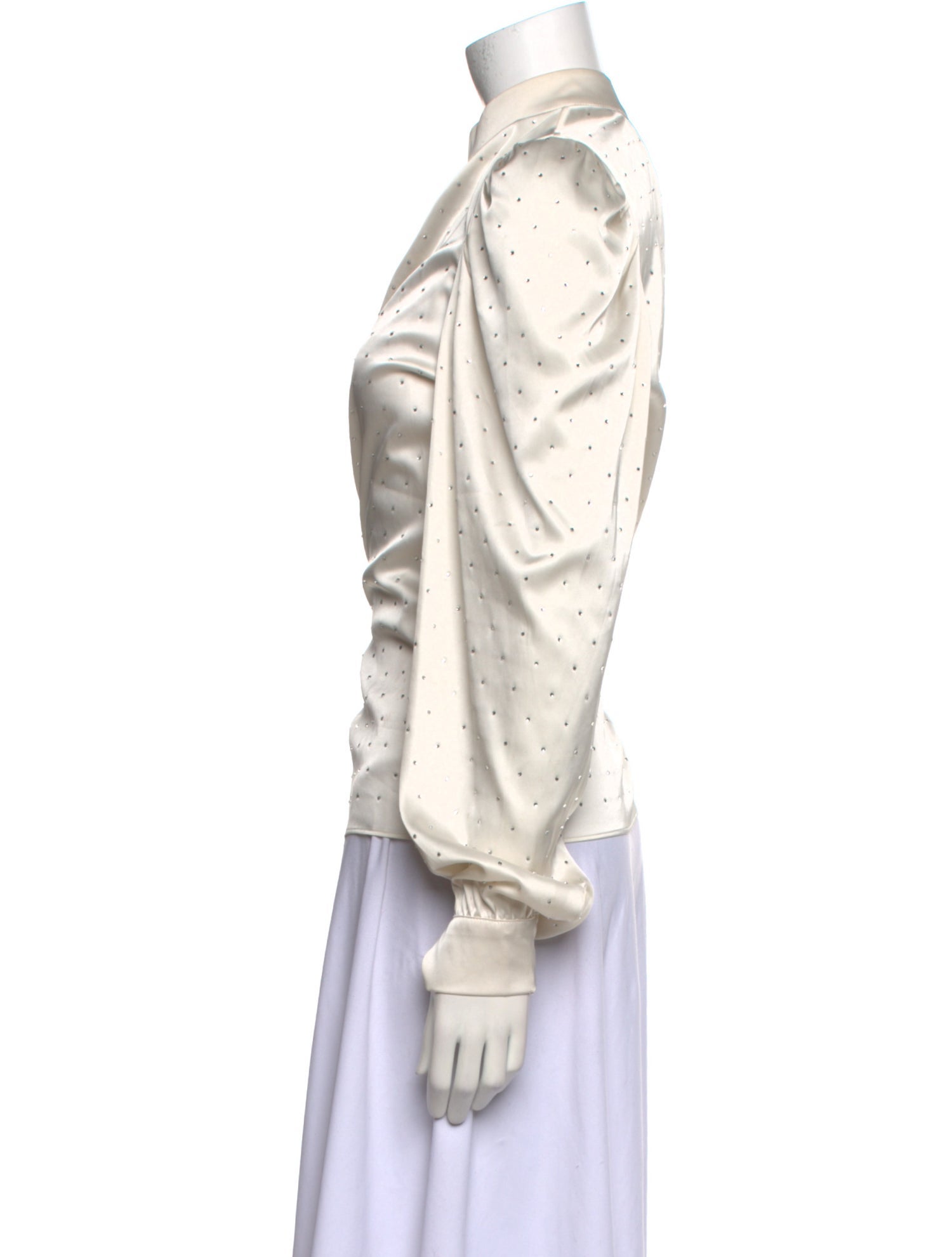 Generation Love Polka Dot Print Mock Neck Blouse