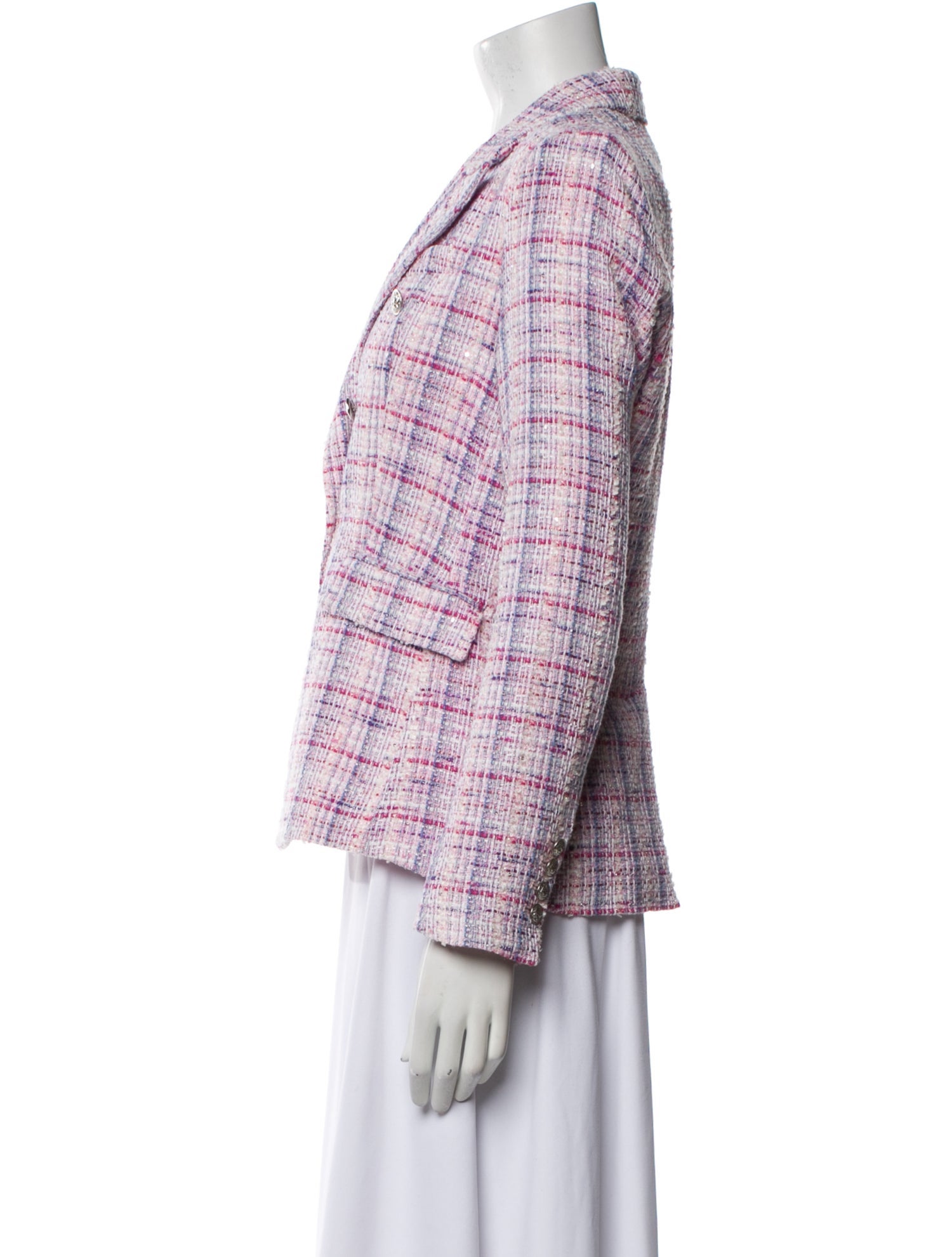 Generation Love Tweed Plaid Print Blazer
