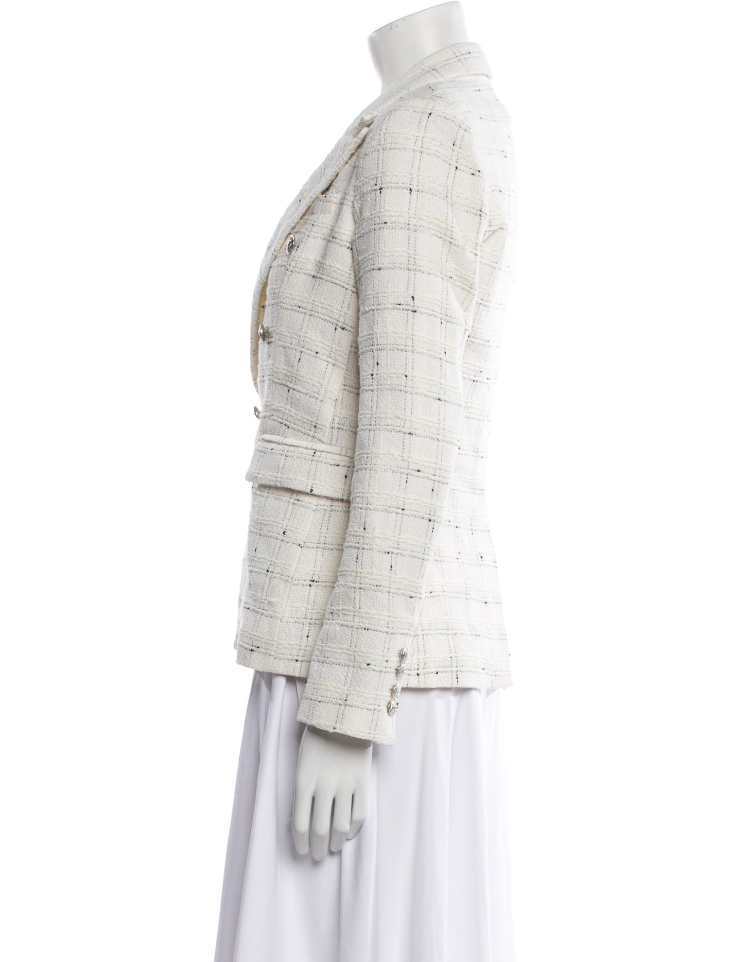 Generation Love Tweed Plaid Print Blazer