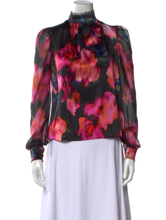 Generation Love Floral Print Mock Neck Blouse