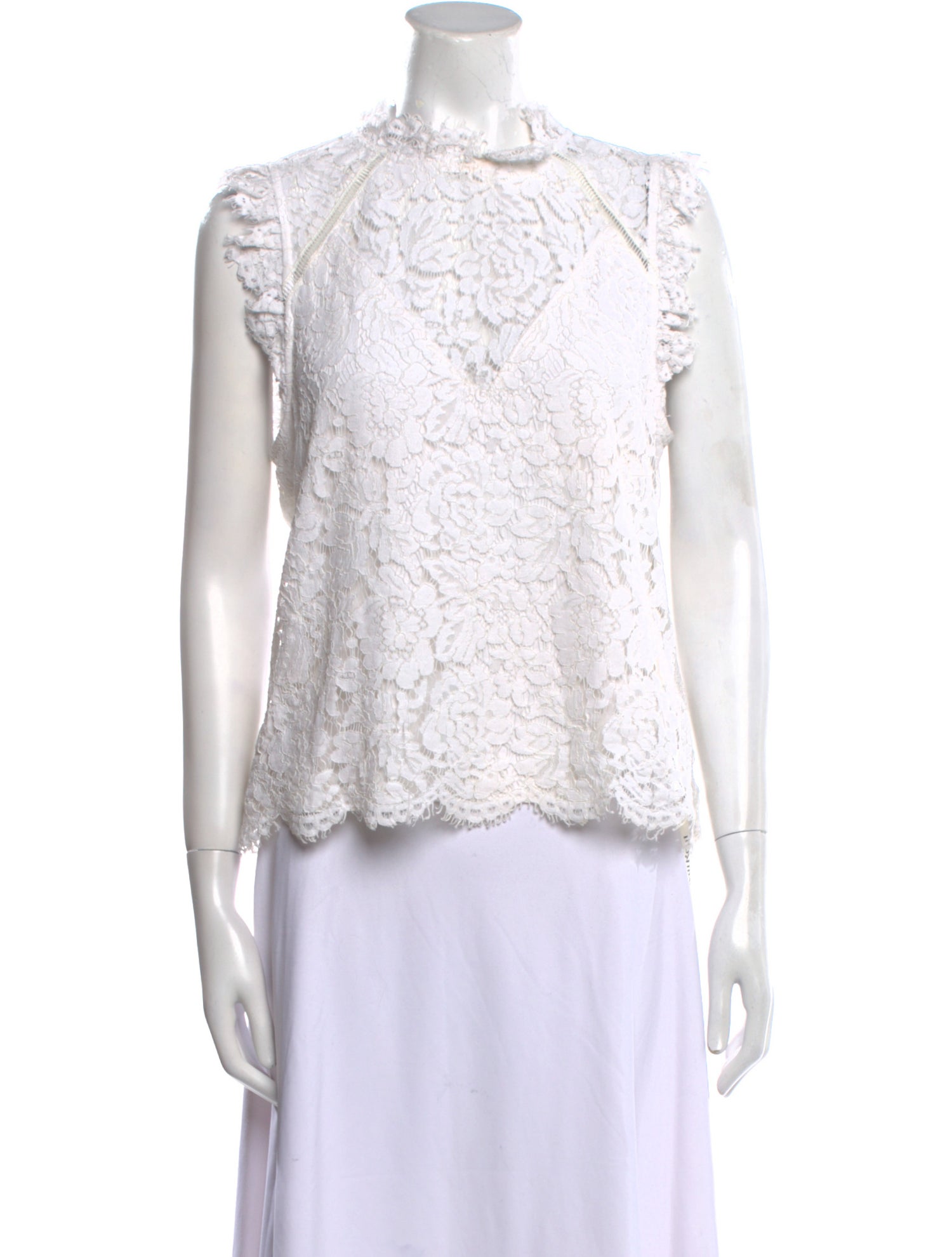 Generation Love Lace Pattern Mock Neck Blouse