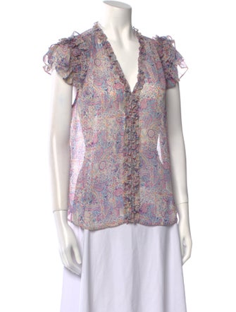 Generation Love Paisley Print V-Neck Blouse