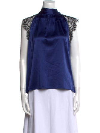 Generation Love Silk Mock Neck Blouse